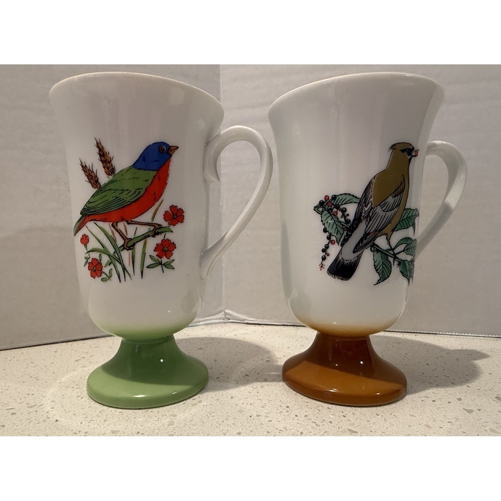 Fred Roberts Bird Mugs Songbirds‎ Set Of 2 Vintage